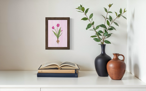 Tulip - Striped Background  (Print)