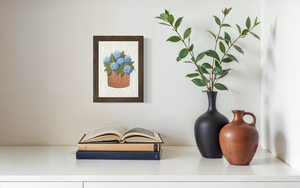 Blue Hydrangea - Diamond Background (Print)