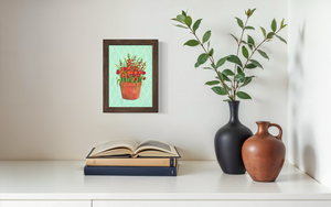 August Birth Flower Pot - Print
