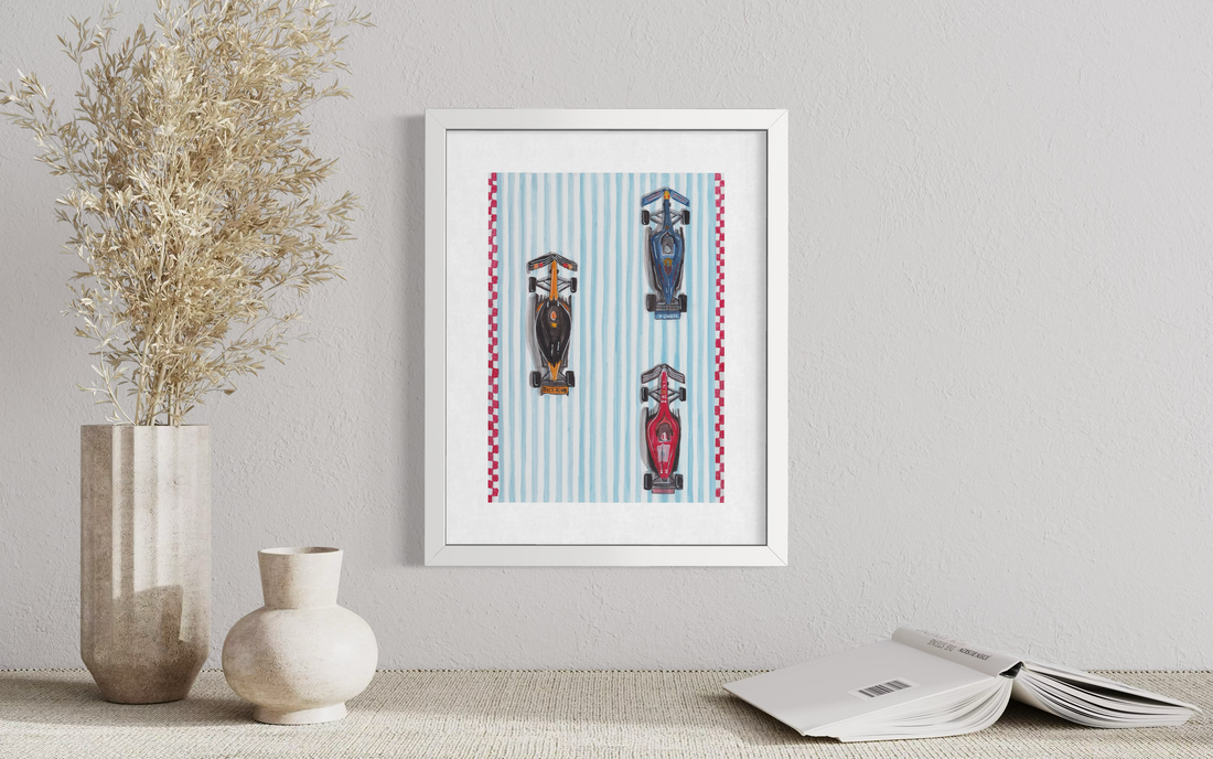 F1 Cars - Striped Print