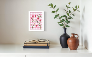 Red Gingham Goldfinch - Print