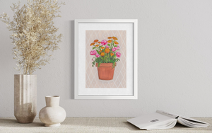 November Birth Flower Pot - Print