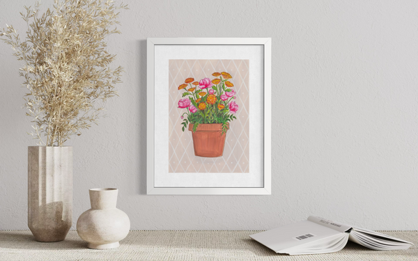 November Birth Flower Pot - Print