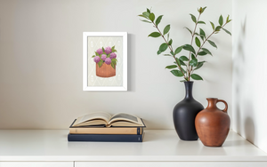 Pink Hydrangea - Diamond Background (Print)