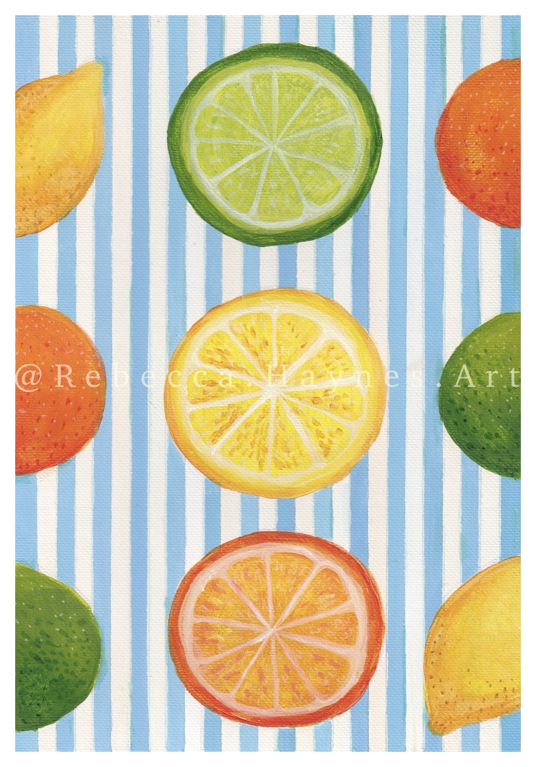 Striped Citrus Print