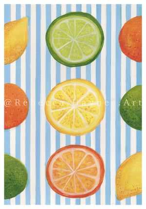 Striped Citrus Print