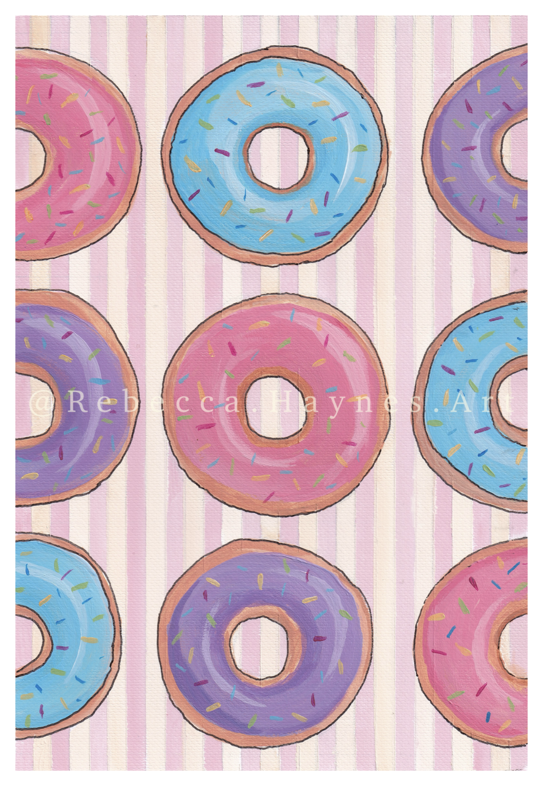 Striped Doughnut Print
