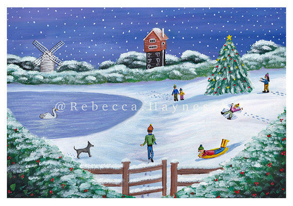 Thorpeness Mere Christmas Print
