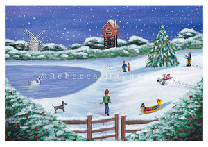 Thorpeness Mere Christmas Print