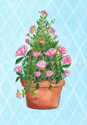 June Birth Flower Pot - Print
