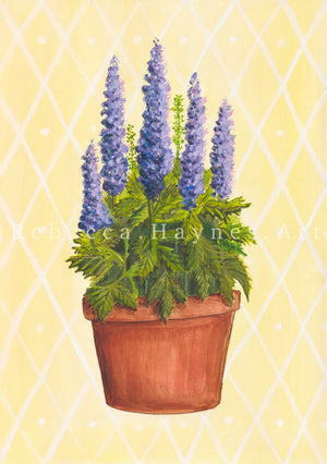 July Birth Flower Pot - Print