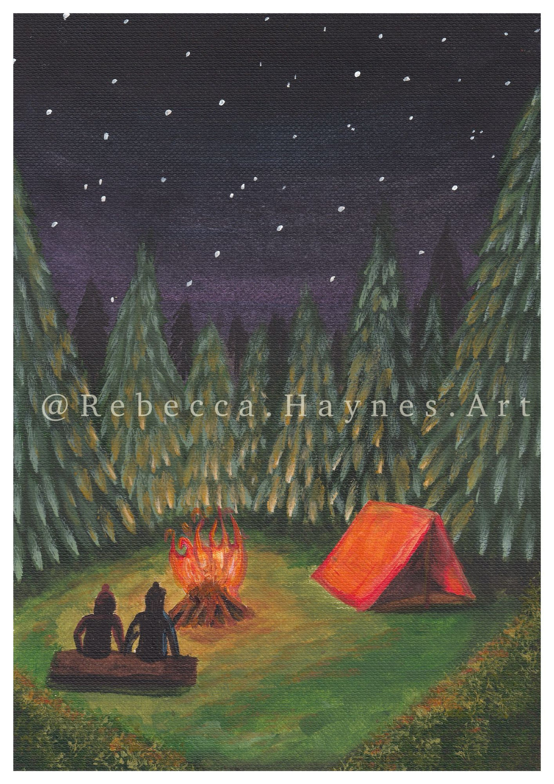 Woodland Camping Print