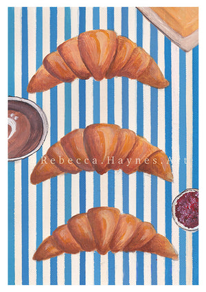 Striped Croissants Print