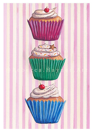 Striped Cupcakes Print