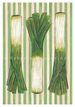 Striped Leeks Print
