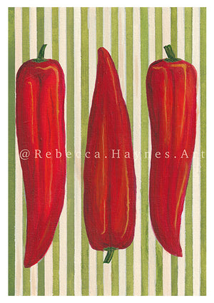 Striped Sweet Peppers Print