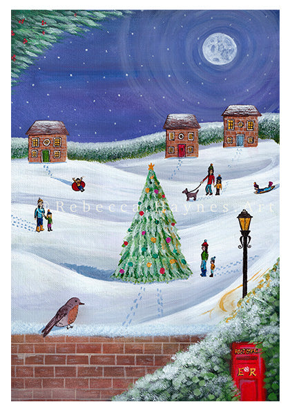 A Village Christmas Print