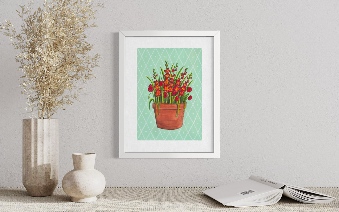 August Birth Flower Pot - Print