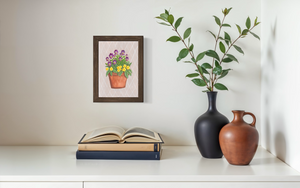 February Birth Flower Pot - Print