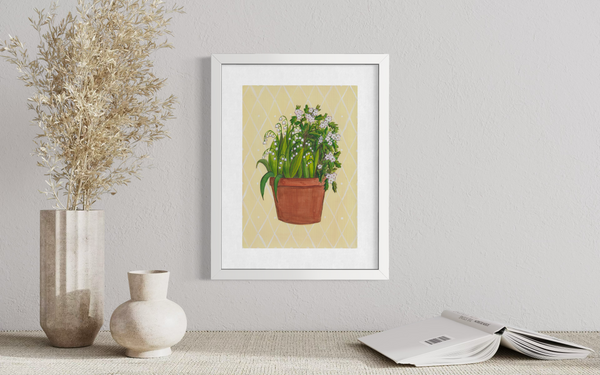 May Birth Flower Pot - Print
