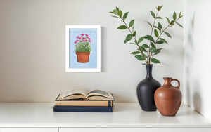 January Birth Flower Pot - Print