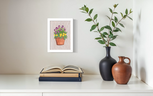 February Birth Flower Pot - Print