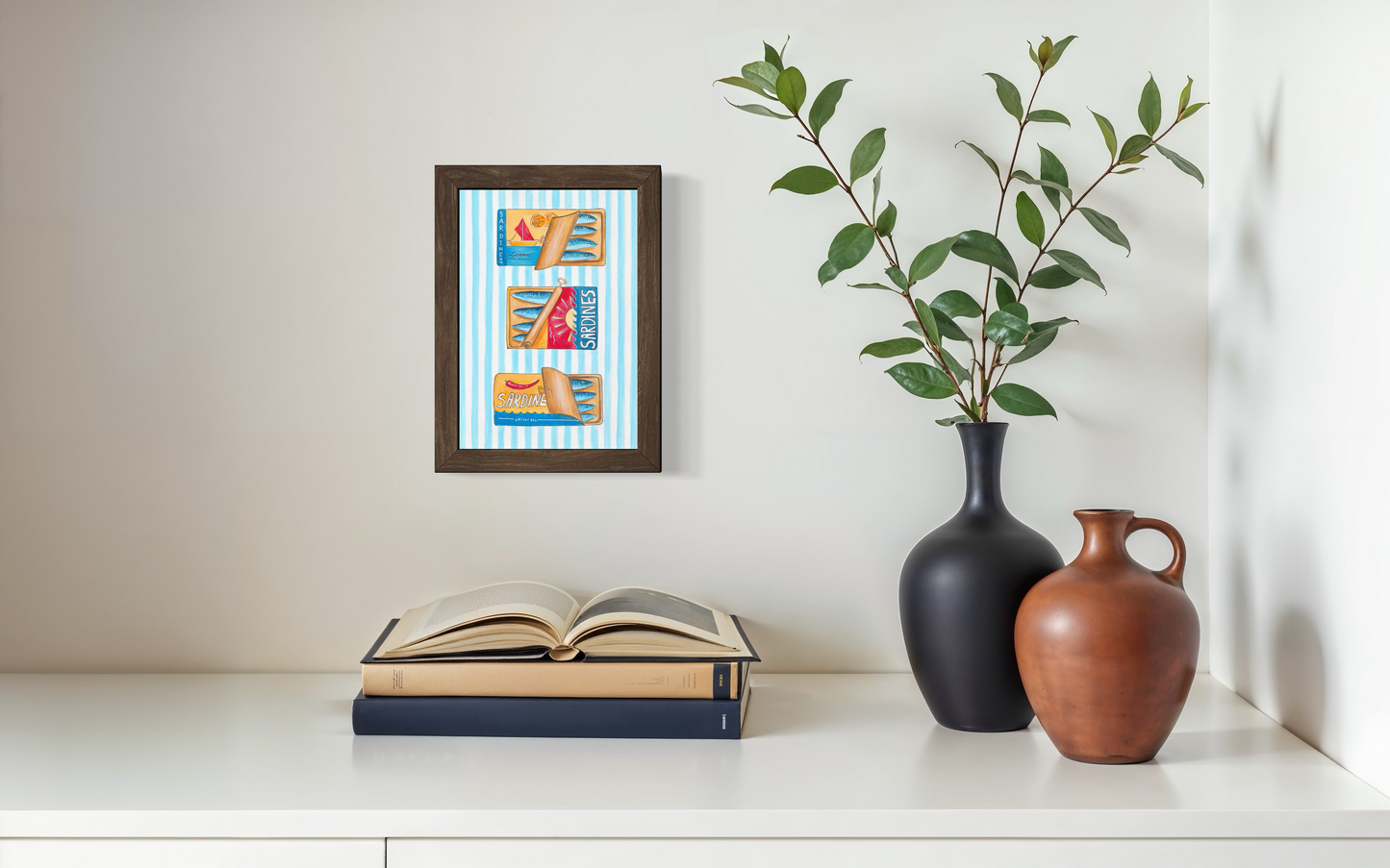 Sardines - Striped Background  (Print)