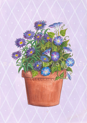 September Birth Flower Pot - Print