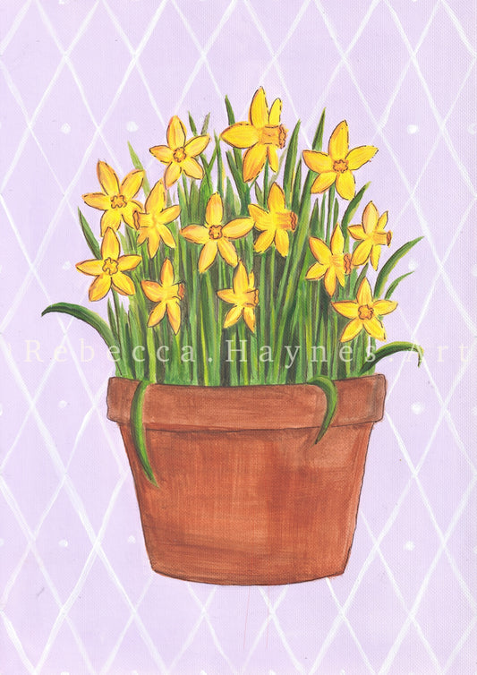 March Birth Flower Pot - Print