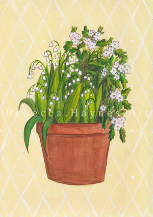 May Birth Flower Pot - Print