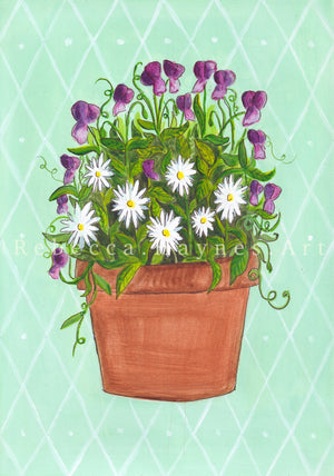 April Birth Flower Pot - Print